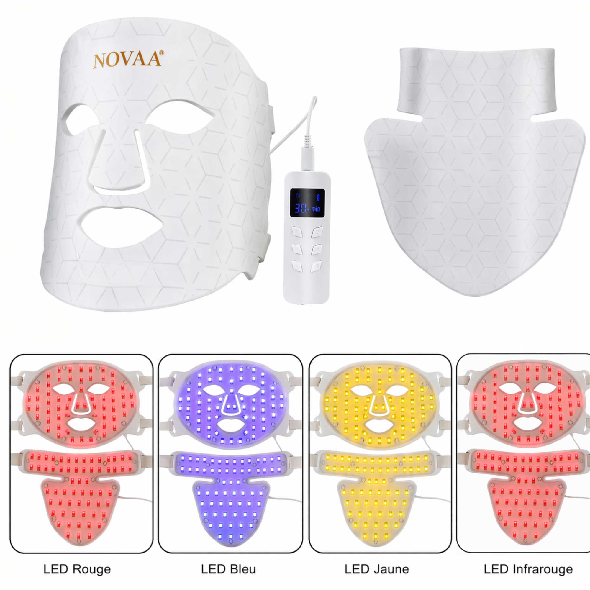 Masque LED Luminothérapie Skinovaa Pro – Visage & Cou – Image 10