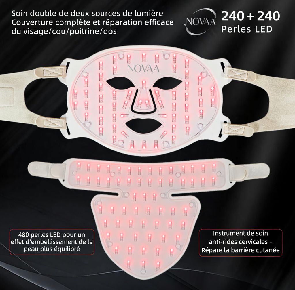 Masque LED Luminothérapie Skinovaa Pro – Visage & Cou – Image 3
