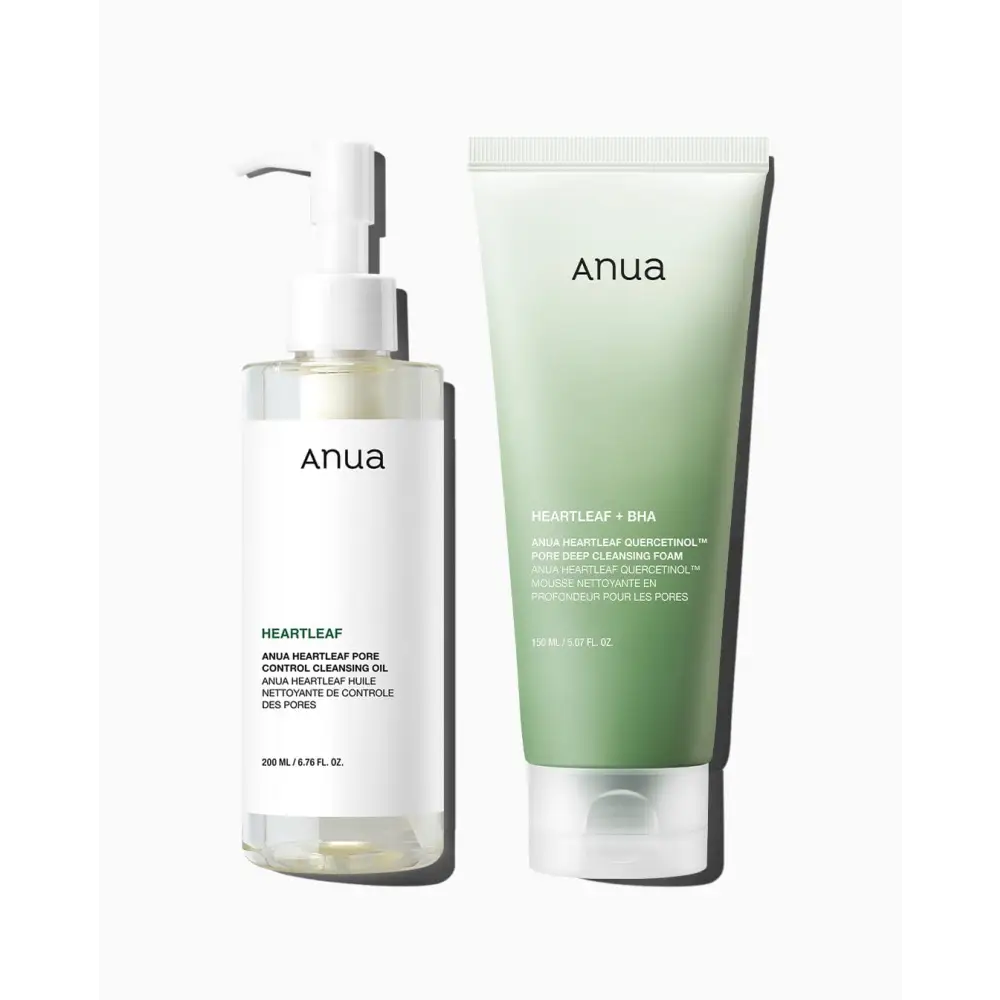 Anua Duo Double Nettoyage : Huile + Mousse Heartleaf – 200 + 150 ml