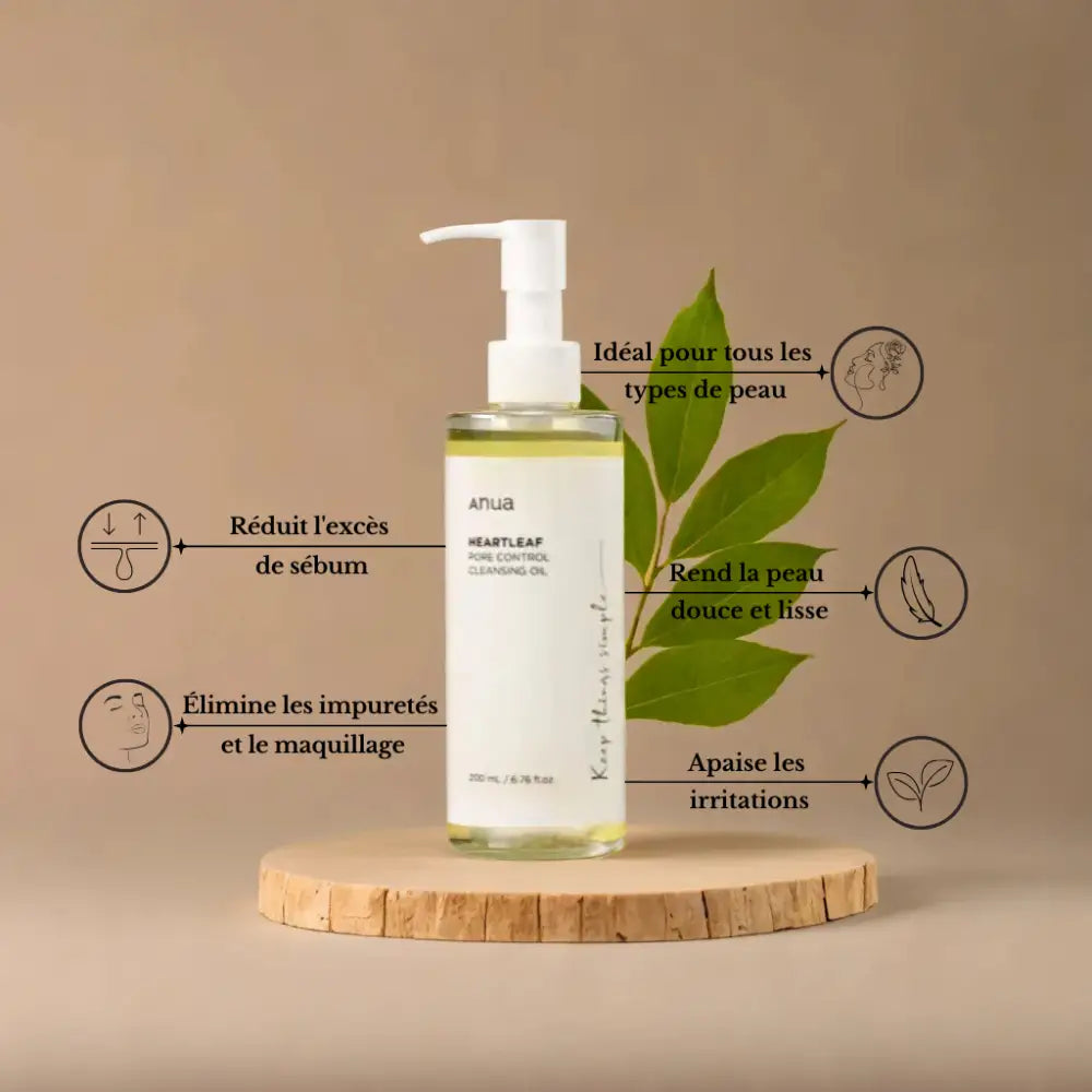 Anua- Heartleaf Pore Control Cleansing Oil - Huile nettoyante démaquillante – Image 2