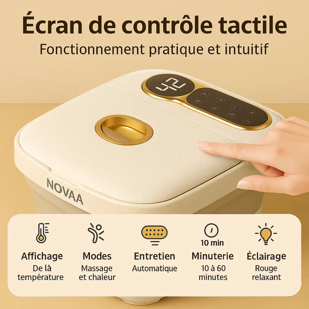 Bain de Pieds Chauffant | Massage Bulles & Pédicure Intégrée – Skinovaa SpaFold – Image 11