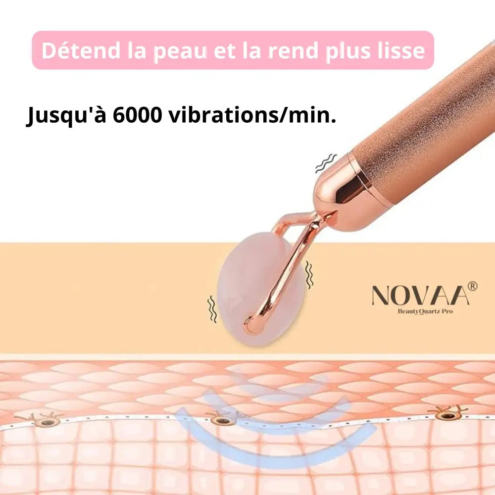 Rouleau Vibrant Quartz Rose 3 en 1 – Rajeunissement et Fermeté de la Peau | Skinovaa BeautyQuartz Pro – Image 5