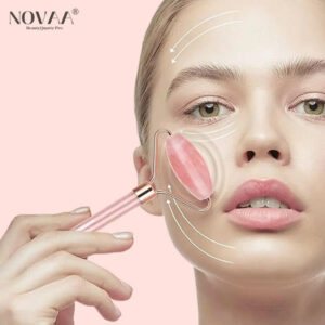 Alternative view of Rouleau Vibrant Quartz Rose 3 en 1 – Rajeunissement et Fermeté de la Peau | Skinovaa BeautyQuartz Pro