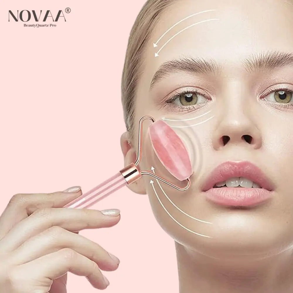 Rouleau Vibrant Quartz Rose 3 en 1 – Rajeunissement et Fermeté de la Peau | Skinovaa BeautyQuartz Pro – Image 2