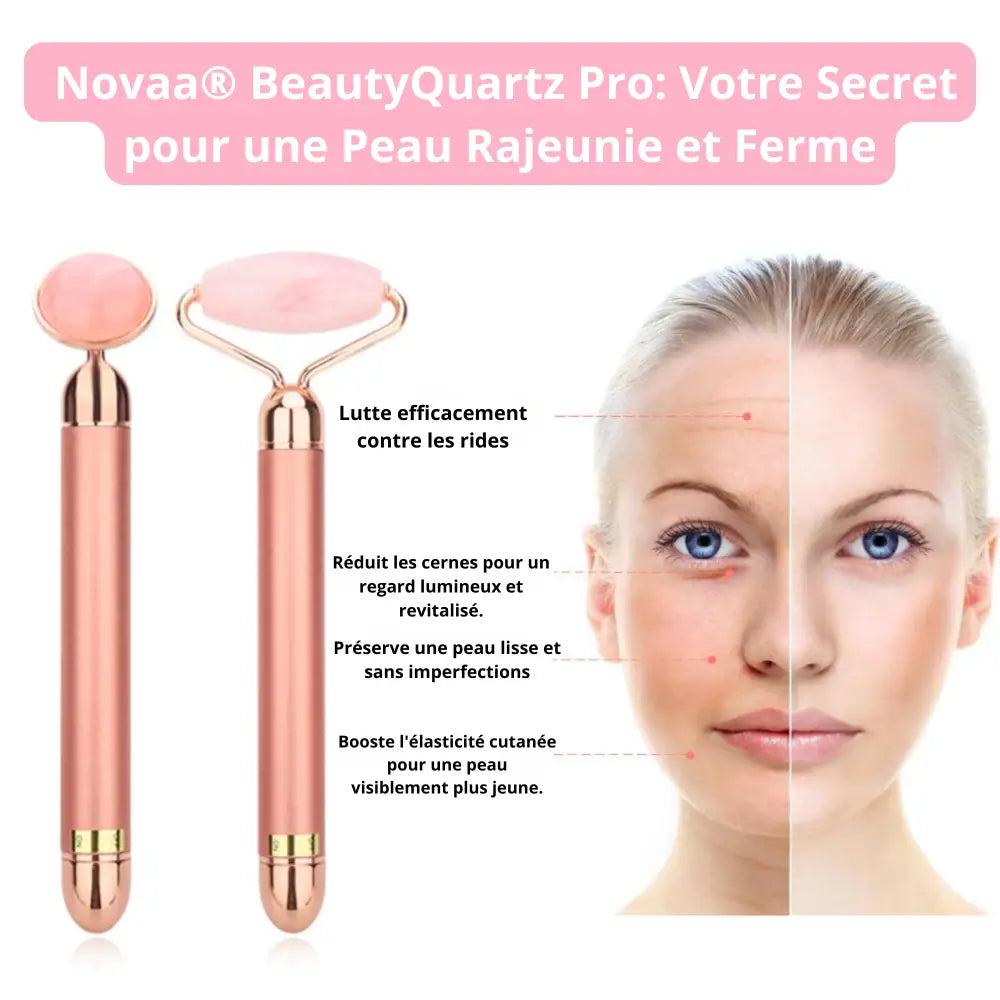 Rouleau Vibrant Quartz Rose 3 en 1 – Rajeunissement et Fermeté de la Peau | Skinovaa BeautyQuartz Pro – Image 6